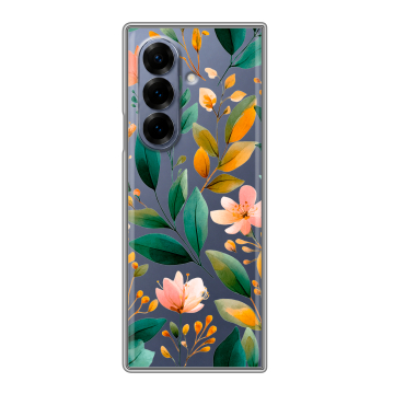 Пластиковый чехол на Samsung Galaxy Z Fold 8 с принтом Цветы паттерн Пластиковый чехол на Samsung Galaxy Z Fold 8 с принтом Цветы паттерн