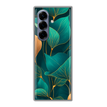 Пластиковый чехол на Samsung Galaxy Z Fold 8 с принтом Листья и золото Пластиковый чехол на Samsung Galaxy Z Fold 8 с принтом Листья и золото