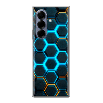 Пластиковый чехол на Samsung Galaxy Z Fold 8 с принтом Неоновые соты Пластиковый чехол на Samsung Galaxy Z Fold 8 с принтом Неоновые соты