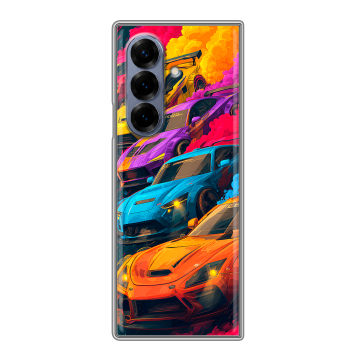 Пластиковый чехол на Samsung Galaxy Z Fold 8 с принтом Тачки Пластиковый чехол на Samsung Galaxy Z Fold 8 с принтом Тачки