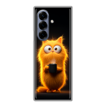 Пластиковый чехол на Samsung Galaxy Z Fold 8 с принтом Смешной кот Пластиковый чехол на Samsung Galaxy Z Fold 8 с принтом Смешной кот