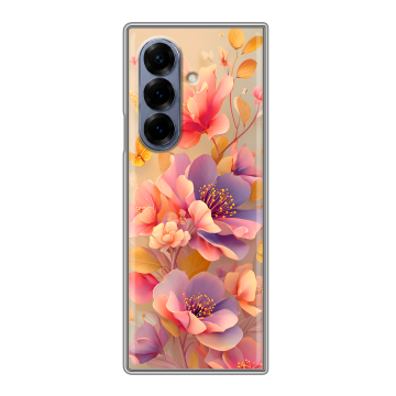 Пластиковый чехол на Samsung Galaxy Z Fold 8 с принтом Цветы и бабочки Пластиковый чехол на Samsung Galaxy Z Fold 8 с принтом Цветы и бабочки