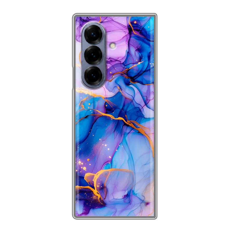 Пластиковый чехол на Samsung Galaxy Z Fold 8 с принтом синий мрамор Пластиковый чехол на Samsung Galaxy Z Fold 8 с принтом синий мрамор