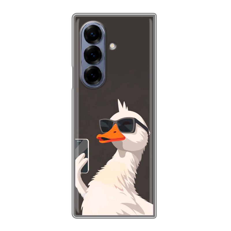 Пластиковый чехол на Samsung Galaxy Z Fold 8 с принтом утка в очках Пластиковый чехол на Samsung Galaxy Z Fold 8 с принтом утка в очках