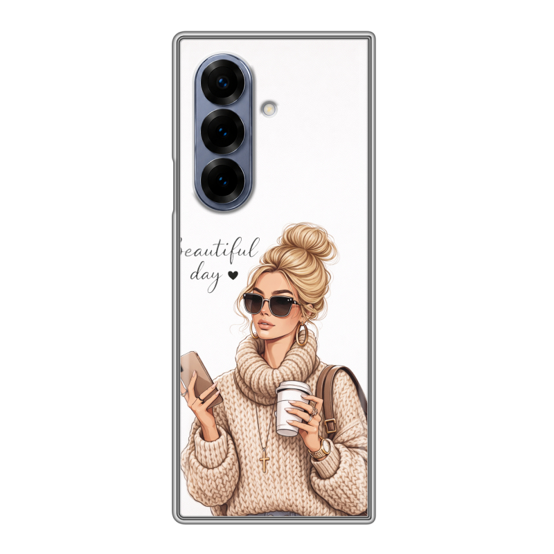 Пластиковый чехол на Samsung Galaxy Z Fold 8 с принтом женский Пластиковый чехол на Samsung Galaxy Z Fold 8 с принтом женский