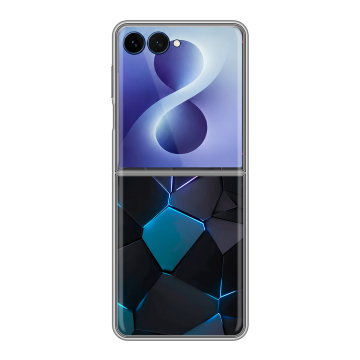 Пластиковый чехол на Samsung Galaxy Z Flip 8 с принтом Геометрия неона Пластиковый чехол на Samsung Galaxy Z Flip 8 с принтом Геометрия неона