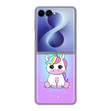 Пластиковый чехол на Samsung Galaxy Z Flip 8 с принтом Единорог Пластиковый чехол на Samsung Galaxy Z Flip 8 с принтом Единорог