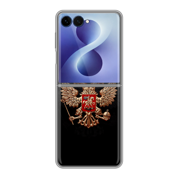 Пластиковый чехол на Samsung Galaxy Z Flip 8 с принтом Герб России Пластиковый чехол на Samsung Galaxy Z Flip 8 с принтом Герб России