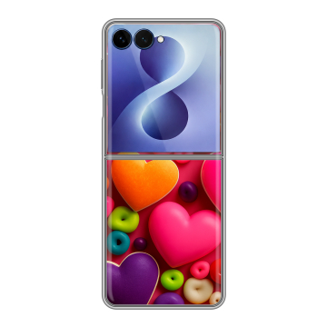 Пластиковый чехол на Samsung Galaxy Z Flip 8 с принтом Сердечки Пластиковый чехол на Samsung Galaxy Z Flip 8 с принтом Сердечки