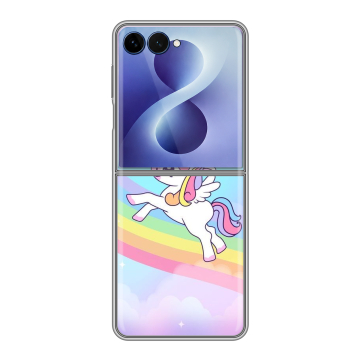 Пластиковый чехол на Samsung Galaxy Z Flip 8 с принтом Единорог