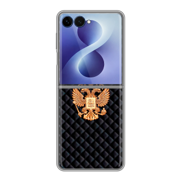 Пластиковый чехол на Samsung Galaxy Z Flip 8 с принтом Герб России принт