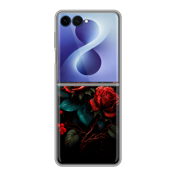 Пластиковый чехол на Samsung Galaxy Z Flip 8 с принтом Розы красные