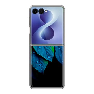 Пластиковый чехол на Samsung Galaxy Z Flip 8 с принтом Листья и роса