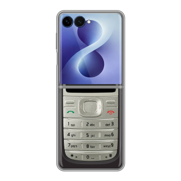 Пластиковый чехол на Samsung Galaxy Z Flip 8 с принтом Ретро Нокия Пластиковый чехол на Samsung Galaxy Z Flip 8 с принтом Ретро Нокия