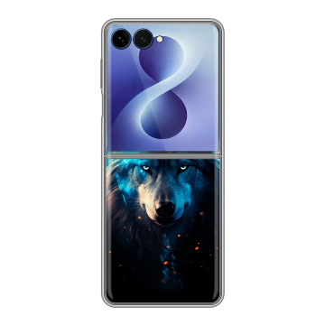 Пластиковый чехол на Samsung Galaxy Z Flip 8 с принтом Волк ночной Пластиковый чехол на Samsung Galaxy Z Flip 8 с принтом Волк ночной