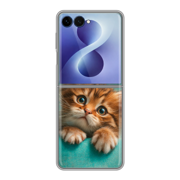 Пластиковый чехол на Samsung Galaxy Z Flip 8 с принтом котенок Пластиковый чехол на Samsung Galaxy Z Flip 8 с принтом котенок
