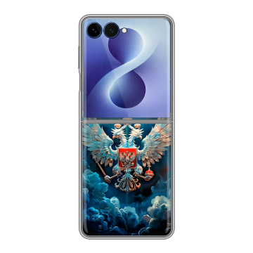 Пластиковый чехол на Samsung Galaxy Z Flip 8 с принтом Герб флаг России Пластиковый чехол на Samsung Galaxy Z Flip 8 с принтом Герб флаг России