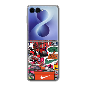 Пластиковый чехол на Samsung Galaxy Z Flip 8 с принтом Найк Nike яркий