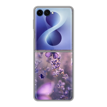 Пластиковый чехол на Samsung Galaxy Z Flip 8 с принтом бабочки и лаванда
