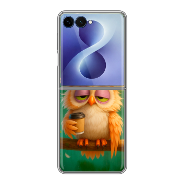 Пластиковый чехол на Samsung Galaxy Z Flip 8 с принтом сова