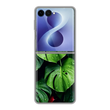 Пластиковый чехол на Samsung Galaxy Z Flip 8 с принтом Листья Пластиковый чехол на Samsung Galaxy Z Flip 8 с принтом Листья