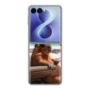 Пластиковый чехол на Samsung Galaxy Z Flip 8 с принтом Капибара Пластиковый чехол на Samsung Galaxy Z Flip 8 с принтом Капибара