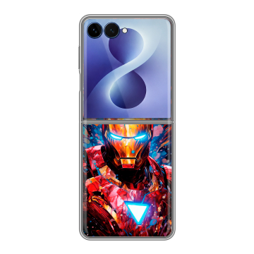 Пластиковый чехол на Samsung Galaxy Z Flip 8 с принтом Железный человек Ironman Пластиковый чехол на Samsung Galaxy Z Flip 8 с принтом Железный человек Ironman