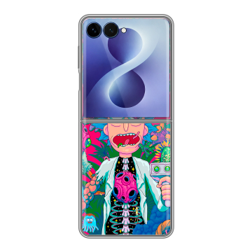 Пластиковый чехол на Samsung Galaxy Z Flip 8 с принтом Рик и Морти Rick Morty