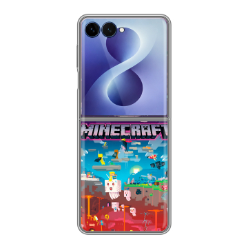 Пластиковый чехол на Samsung Galaxy Z Flip 8 с принтом Майнкрафт Minecraft