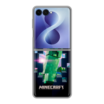 Пластиковый чехол на Samsung Galaxy Z Flip 8 с принтом Майнкрафт Minecraft