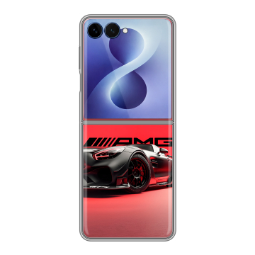 Пластиковый чехол на Samsung Galaxy Z Flip 8 с принтом Мерседес Mercedes AMG