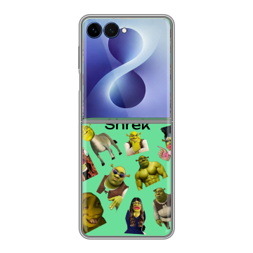 Пластиковый чехол на Samsung Galaxy Z Flip 8 с принтом Шрек Shrek