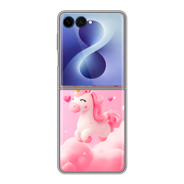Пластиковый чехол на Samsung Galaxy Z Flip 8 с принтом Единорог