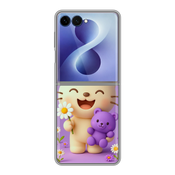Пластиковый чехол на Samsung Galaxy Z Flip 8 с принтом для девочек