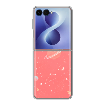 Пластиковый чехол на Samsung Galaxy Z Flip 8 с принтом Розовый космос