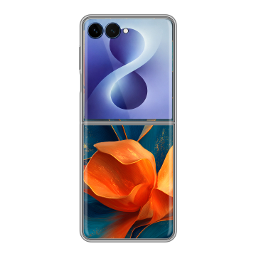 Пластиковый чехол на Samsung Galaxy Z Flip 8 с принтом Цветы