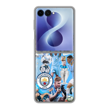 Пластиковый чехол на Samsung Galaxy Z Flip 8 с принтом Man City Манчестер Сити