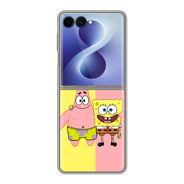 Пластиковый чехол на Samsung Galaxy Z Flip 8 с принтом Спанч боб Спанчбоб
