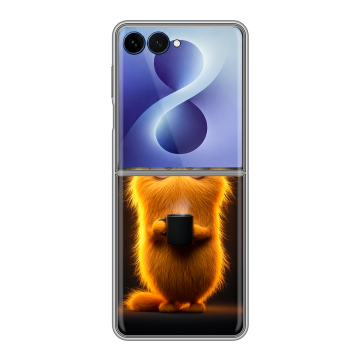 Пластиковый чехол на Samsung Galaxy Z Flip 8 с принтом Смешной кот