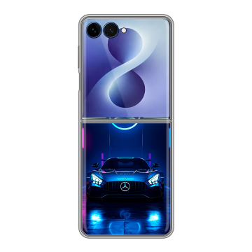 Пластиковый чехол на Samsung Galaxy Z Flip 8 с принтом Mercedes Мерседес