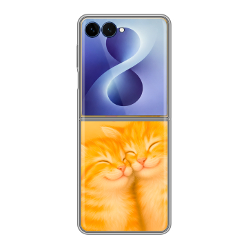 Пластиковый чехол на Samsung Galaxy Z Flip 8 с принтом Милые котята