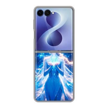 Пластиковый чехол на Samsung Galaxy Z Flip 8 с принтом Холодное сердце Frozen
