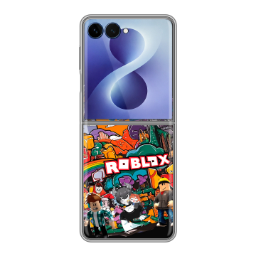 Пластиковый чехол на Samsung Galaxy Z Flip 8 с принтом Roblox Роблокс