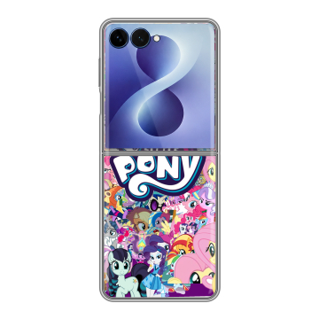 Пластиковый чехол на Samsung Galaxy Z Flip 8 с принтом My little pony Дружба чудо