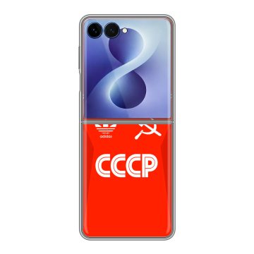 Пластиковый чехол на Samsung Galaxy Z Flip 8 с принтом Флаг Герб СССР