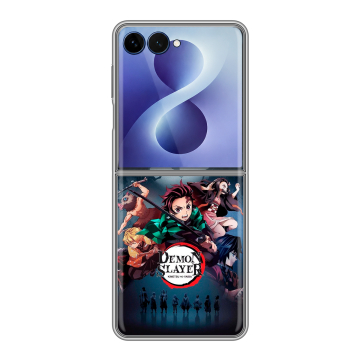 Пластиковый чехол на Samsung Galaxy Z Flip 8 с принтом Demon Slayer Клинок рассекающий демонов Пластиковый чехол на Samsung Galaxy Z Flip 8 с принтом Demon Slayer Клинок рассекающий демонов