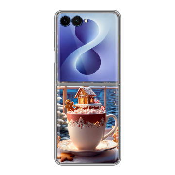 Пластиковый чехол на Samsung Galaxy Z Flip 8 с принтом Новый год