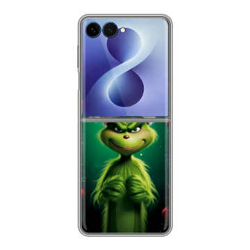Пластиковый чехол на Samsung Galaxy Z Flip 8 с принтом Гринч Новый год Рождество