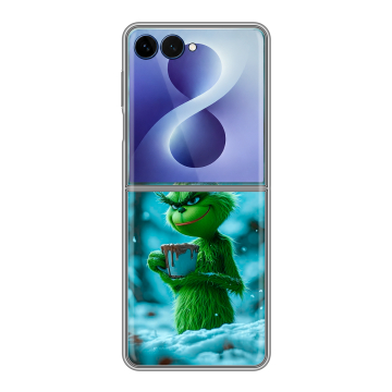 Пластиковый чехол на Samsung Galaxy Z Flip 8 с принтом Новый год гринч