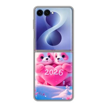 Пластиковый чехол на Samsung Galaxy Z Flip 8 с принтом Новый год
